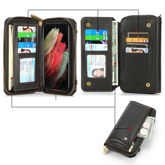 For Samsung Galaxy S23+ 5G Crossbody Multi-functional Zipper Wallet Leather Phone Case(Black) - Galaxy S23+ 5G Cases by buy2fix | Online Shopping UK | buy2fix