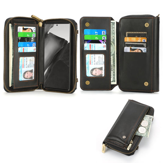 For Samsung Galaxy Note20 Ultra Crossbody Multi-functional Zipper Wallet Leather Phone Case(Black) - Galaxy Note20 Ultra Cases by buy2fix | Online Shopping UK | buy2fix