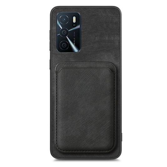 For OPPO Reno10 Pro+ Retro Leather Card Bag Magnetic Phone Case(Black) by buy2fix
