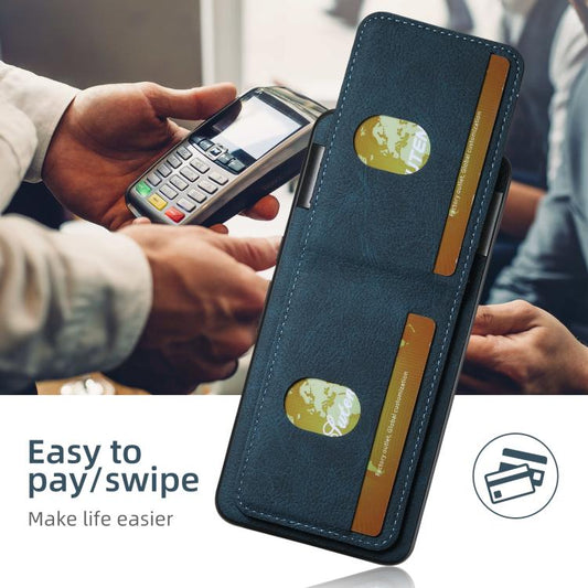 For Google Pixel 10 Suteni H03 Litchi Leather Card Bag Stand Back Phone Case(Blue) - Google Cases by Suteni | Online Shopping UK | buy2fix