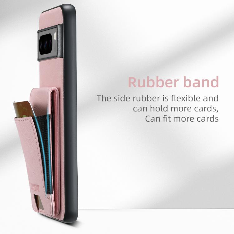 For Google Pixel 10 Pro Suteni H03 Litchi Leather Card Bag Stand Back Phone Case(Pink) - Google Cases by Suteni | Online Shopping UK | buy2fix