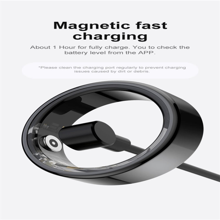 R02 SIZE 8 Smart Ring, Support Heart Rate / Blood Oxygen / Sleep Monitoring / Multiple Sports Modes(Black) by buy2fix