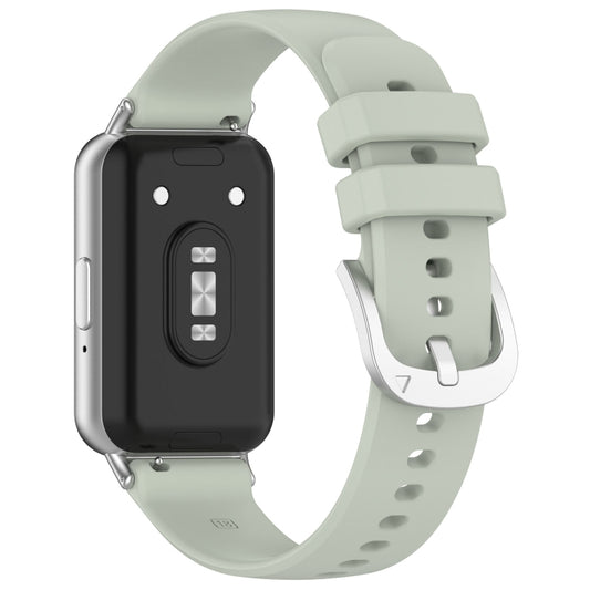 For Samsung Galaxy Fit 3 SM-R390 Metal Connector Liquid Glossy Silicone Watch Band(Green) by buy2fix