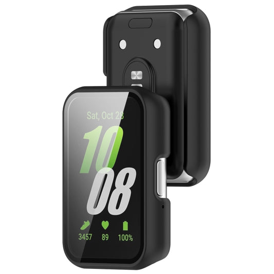 For Samsung Galaxy Fit 3 SM-R390 PC + Tempered Glass Film Integrated Watch Protective Case(Black) by buy2fix