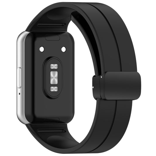 For Samsung Galaxy Fit 3 SM-R390 Magnetic Folding Buckle Silicone Watch Band(Black) by buy2fix