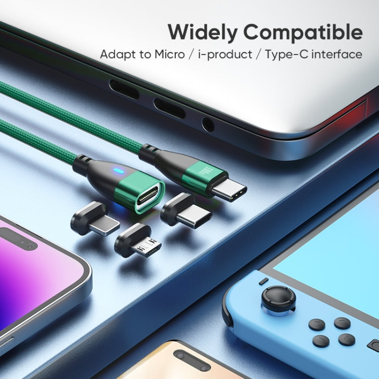 ENKAY 3 in 1 PD100W Type-C to Type-C / 8 Pin / Micro USB Magnetic Fast Charging Cable, Cable Length:1.8m(Black) by ENKAY