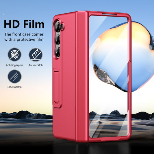 For Samsung Galaxy Z Fold5 5G All-inclusive Shockproof Phone Case with Holder(Red) - Galaxy Z Fold5 Cases by buy2fix | Online Shopping UK | buy2fix