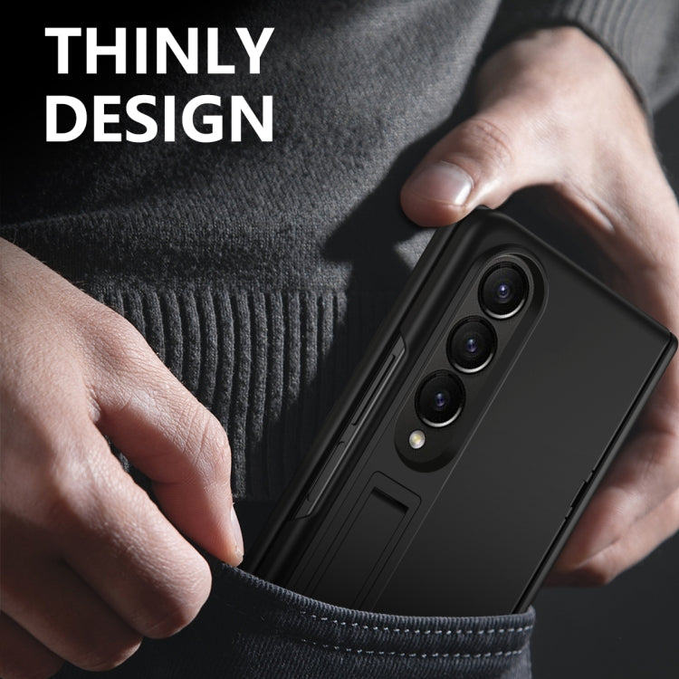For Samsung Galaxy Z Fold4 All-inclusive Shockproof Phone Case with Holder(Black) - Galaxy Z Fold4 5G Cases by buy2fix | Online Shopping UK | buy2fix