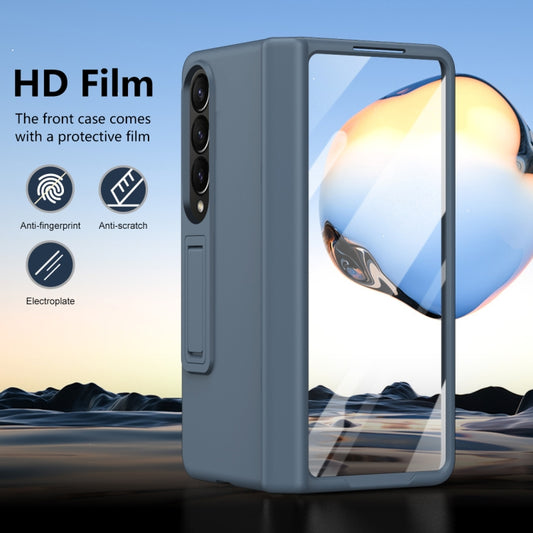 For Samsung Galaxy Z Fold3 All-inclusive Shockproof Phone Case with Holder(Grey) - Galaxy Phone Cases by buy2fix | Online Shopping UK | buy2fix