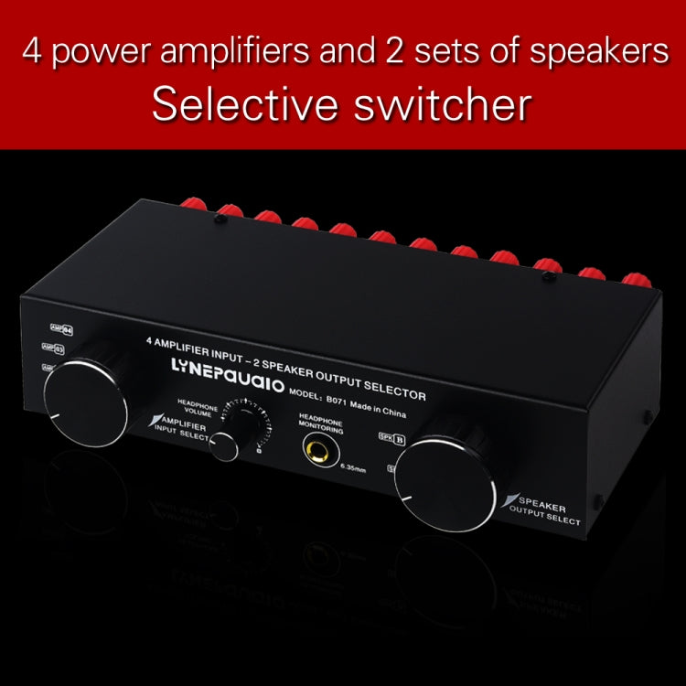 B071 4 Input 2 Output or 2 In 4 Out Power Amplifier Speaker Selector Switcher - by buy2fix | Online Shopping UK | buy2fix