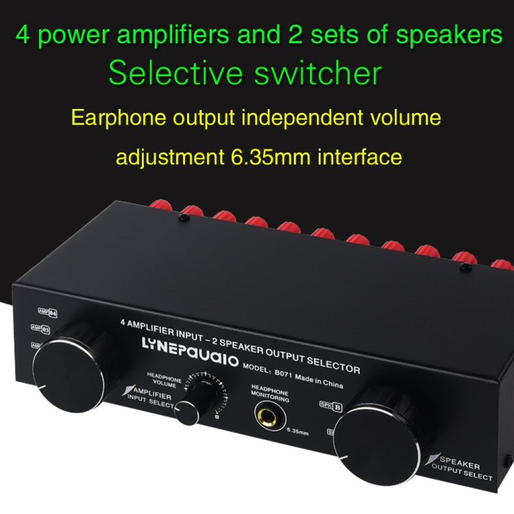 B071 4 Input 2 Output or 2 In 4 Out Power Amplifier Speaker Selector Switcher - by buy2fix | Online Shopping UK | buy2fix