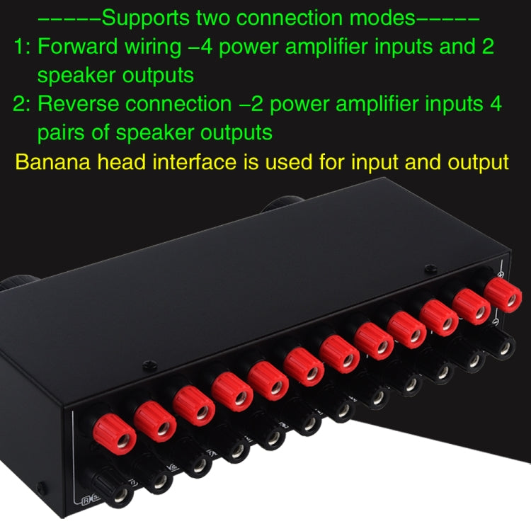 B071 4 Input 2 Output or 2 In 4 Out Power Amplifier Speaker Selector Switcher - by buy2fix | Online Shopping UK | buy2fix