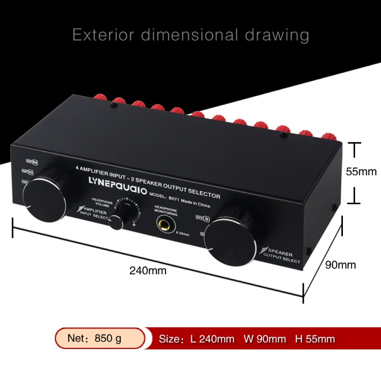 B071 4 Input 2 Output or 2 In 4 Out Power Amplifier Speaker Selector Switcher - by buy2fix | Online Shopping UK | buy2fix
