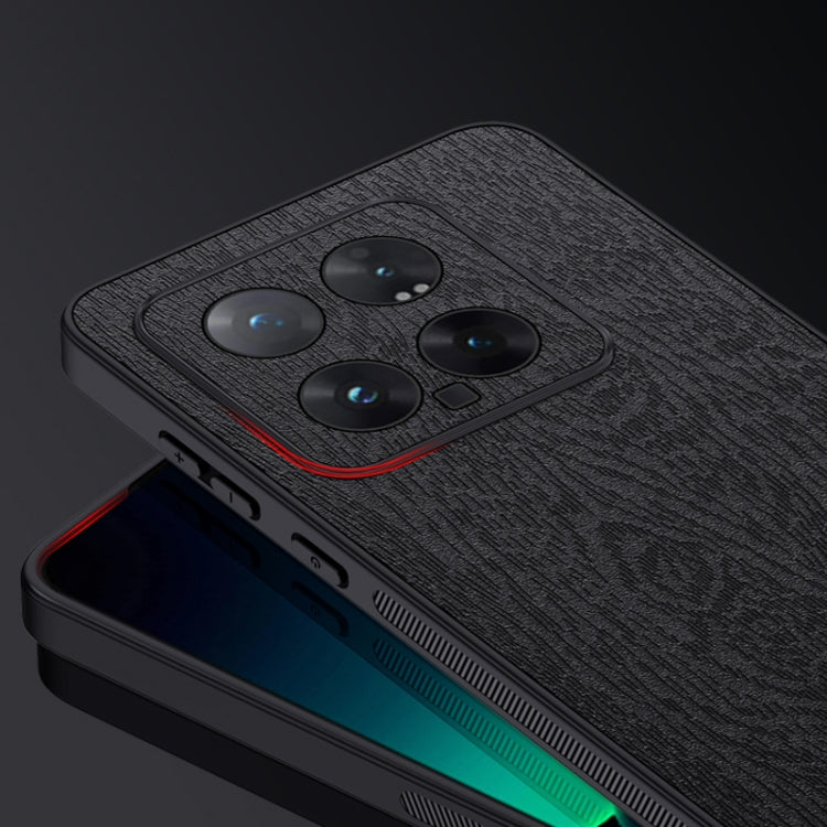 For Xiaomi 14 Tree Bark Leather Shockproof Phone Case(Black) by buy2fix