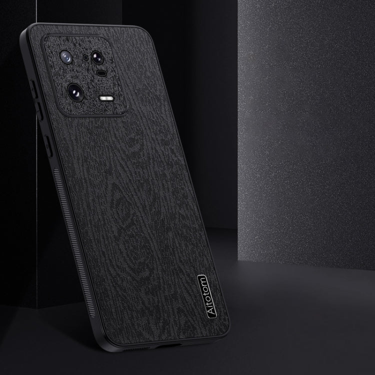 For Xiaomi 13 Pro Tree Bark Leather Shockproof Phone Case(Black) - Xiaomi Cases by buy2fix | Online Shopping UK | buy2fix