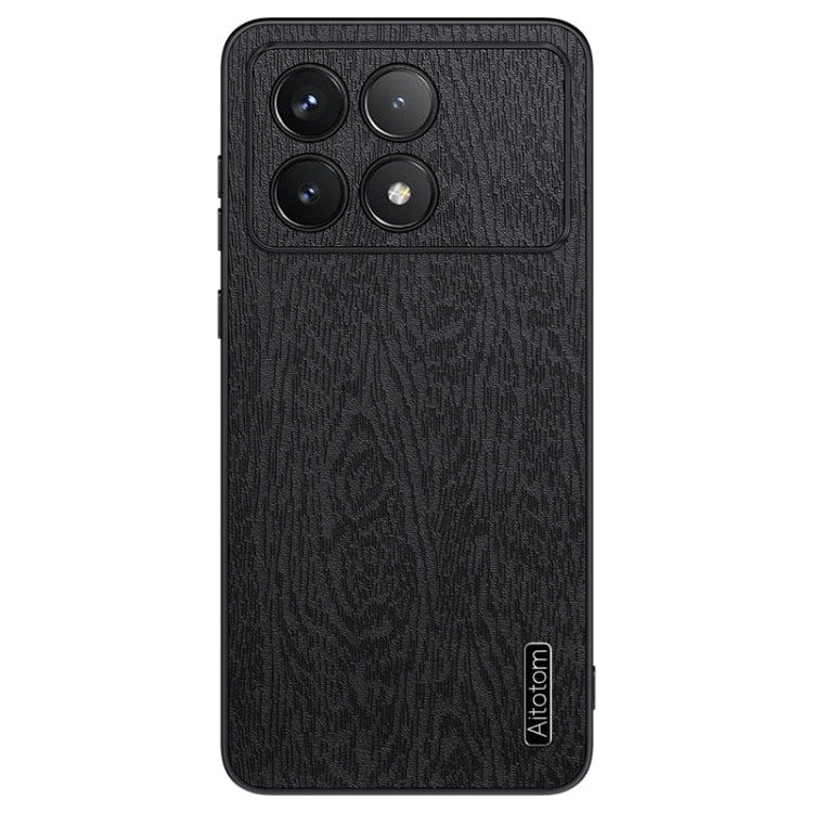 For Xiaomi Redmi K70 Tree Bark Leather Shockproof Phone Case(Black) - Xiaomi Cases by buy2fix | Online Shopping UK | buy2fix