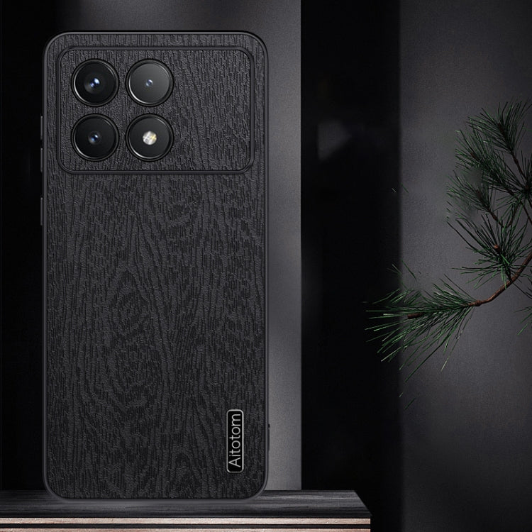 For Xiaomi Redmi K70 Tree Bark Leather Shockproof Phone Case(Black) - Xiaomi Cases by buy2fix | Online Shopping UK | buy2fix