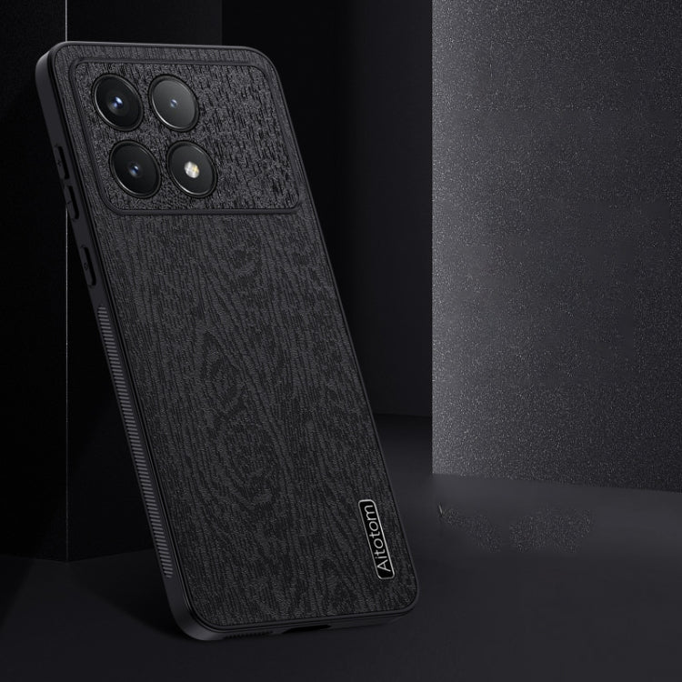 For Xiaomi Redmi K70 Tree Bark Leather Shockproof Phone Case(Black) - Xiaomi Cases by buy2fix | Online Shopping UK | buy2fix
