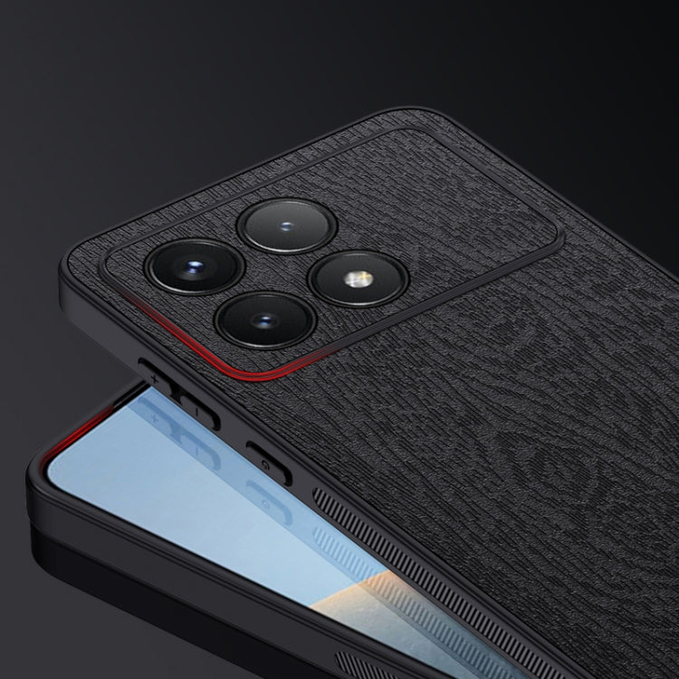For Xiaomi Redmi K70 Tree Bark Leather Shockproof Phone Case(Black) - Xiaomi Cases by buy2fix | Online Shopping UK | buy2fix