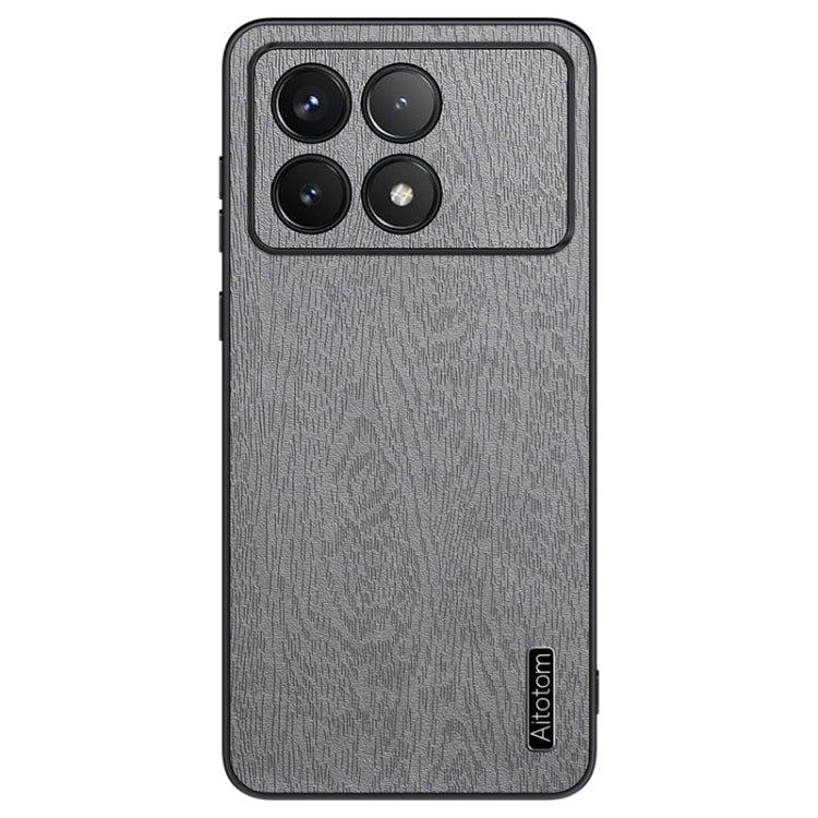 For Xiaomi Redmi K70 Tree Bark Leather Shockproof Phone Case(Grey) - Xiaomi Cases by buy2fix | Online Shopping UK | buy2fix
