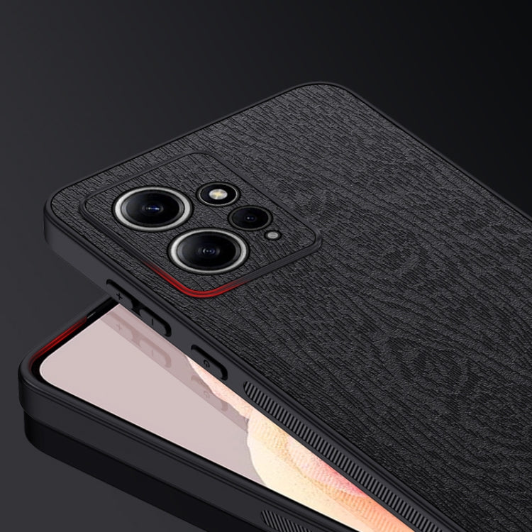 For Xiaomi Redmi Note 12 4G Global Tree Bark Leather Shockproof Phone Case(Grey) by buy2fix