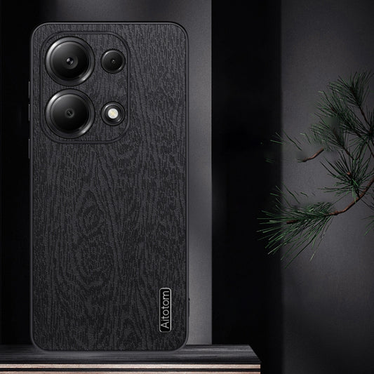 For Xiaomi Redmi Note 13 Pro 4G Tree Bark Leather Shockproof Phone Case(Grey) by buy2fix