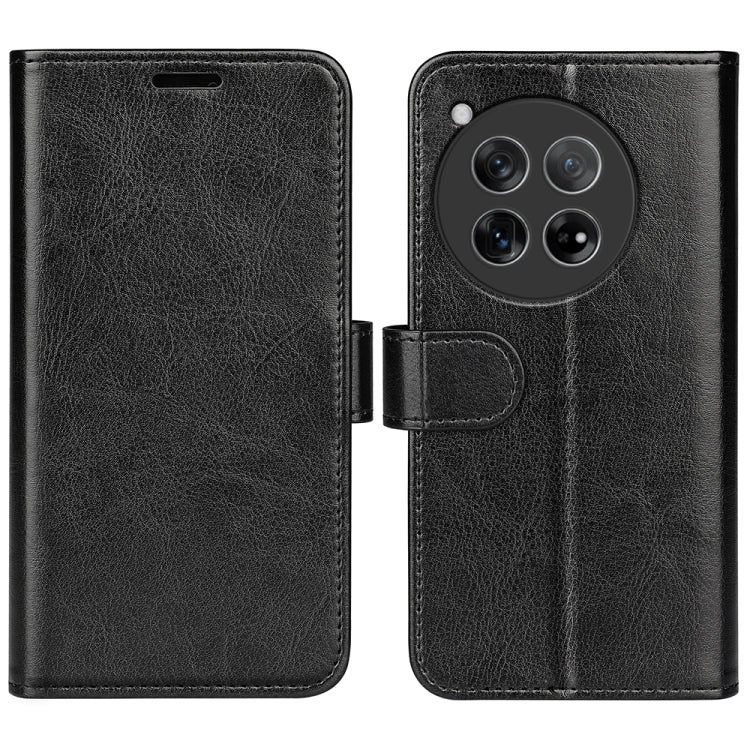 For OnePlus 12 R64 Texture Horizontal Flip Leather Phone Case(Black) - OnePlus Cases by buy2fix | Online Shopping UK | buy2fix