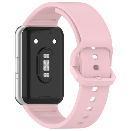 For Samsung Galaxy Fit 3 Solid Color Colorful Buckle Silicone Watch Band(Pink) by buy2fix