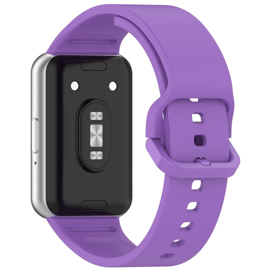 For Samsung Galaxy Fit 3 Solid Color Colorful Buckle Silicone Watch Band(Purple) by buy2fix