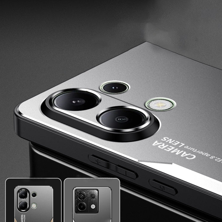 For Xiaomi Redmi Note 13 4G Blade Series TPU Hybrid Metal Phone Case(Silver) - Xiaomi Cases by buy2fix | Online Shopping UK | buy2fix