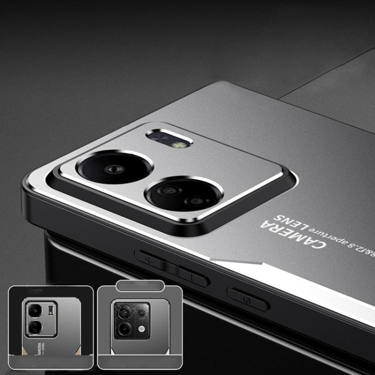 For Xiaomi Redmi 13C Blade Series TPU Hybrid Metal Phone Case(Red) by buy2fix