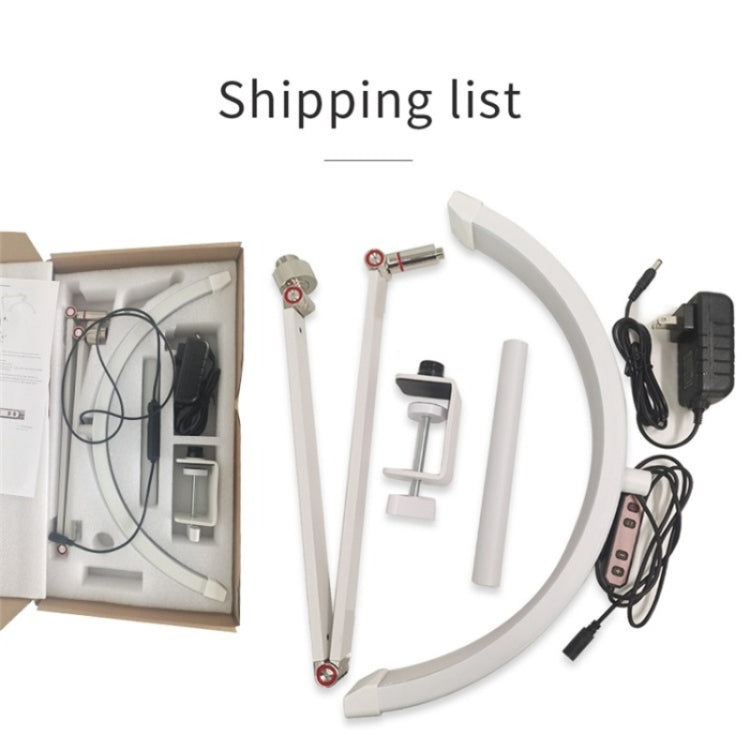 HD-M3X For Eyelash Extensions / Tattoo / Nail Art Lighting Lamp 16 inch Clip-on Half Moon Desk Lamp(UK Plug) by buy2fix