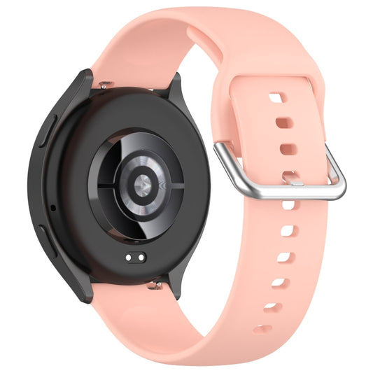 For Xiaomi Watch 2 Solid Color Metal Silver Buckle Silicone Watch Band, Size: L(Pink) by buy2fix