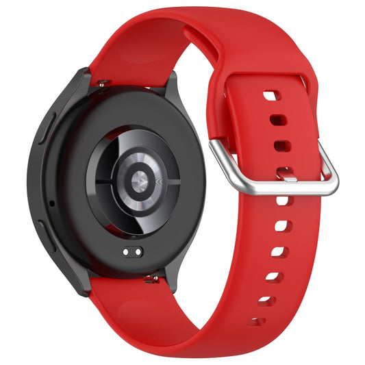 For Xiaomi Watch 2 Solid Color Metal Silver Buckle Silicone Watch Band, Size: L(Red) by buy2fix