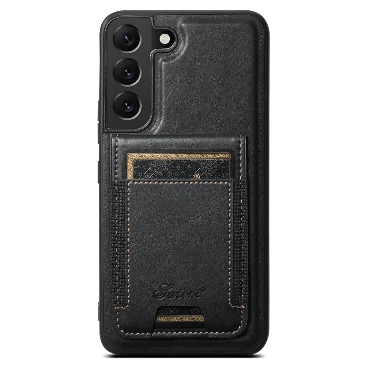 For Samsung Galaxy S24+ 5G Suteni H17 Oil Eax Leather MagSafe Detachable Wallet Phone Case(Black) - Galaxy S24+ 5G Cases by Suteni | Online Shopping UK | buy2fix