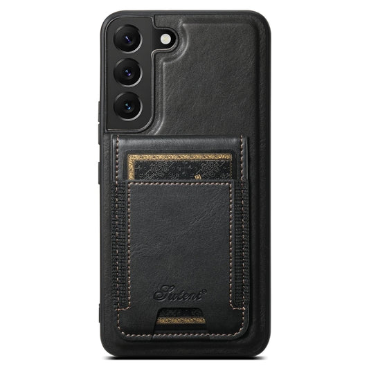 For Samsung Galaxy S24+ 5G Suteni H17 Oil Eax Leather MagSafe Detachable Wallet Phone Case(Black) - Galaxy S24+ 5G Cases by Suteni | Online Shopping UK | buy2fix