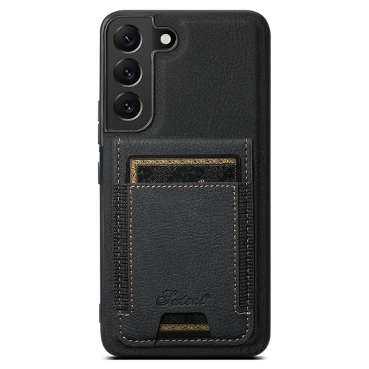 For Samsung Galaxy S24 5G Suteni H17 Litchi Texture Leather MagSafe Detachable Wallet Phone Case(Black) - Galaxy S24 5G Cases by Suteni | Online Shopping UK | buy2fix