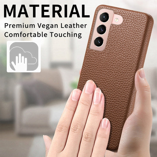 For Samsung Galaxy S21+ 5G Litchi Oil Edge Leather Back Phone Case(Brown) by buy2fix