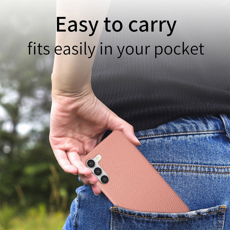 For Samsung Galaxy S23 5G Litchi Oil Edge Leather Back Phone Case(Pink) by buy2fix