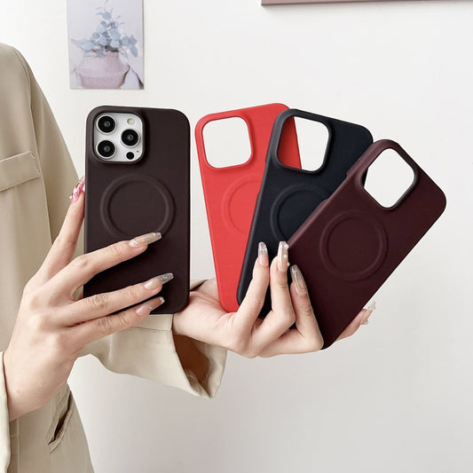 For iPhone 15 Plus MagSafe Thermal Sensor Discoloration Silicone Phone Case(Brown) by buy2fix