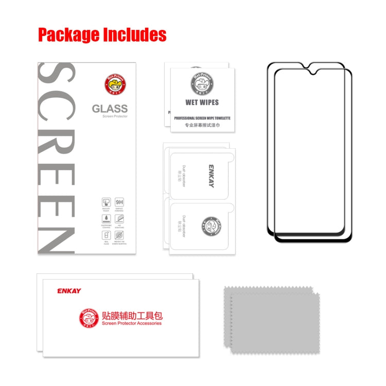 For Tecno Spark 10 / 10 5G 2pcs ENKAY Full Glue High Aluminum-silicon Tempered Glass Film by ENKAY