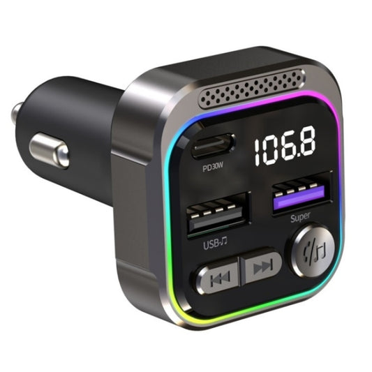 C54 PD 30W Dual USB Car Charger Alloy Car Bluetooth Adapter FM Transmitter MP3 Player by buy2fix