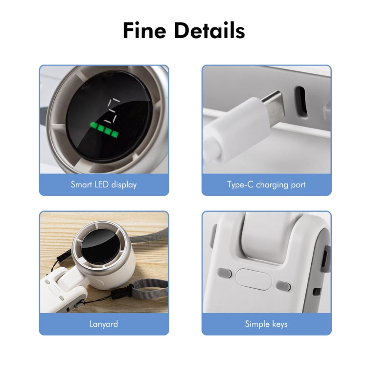 ENKAY Hat-Prince 3600mAh Battery Max 8H Cooling times Foldable Neck Turbo Fan with Digital Display(Light Green) by ENKAY