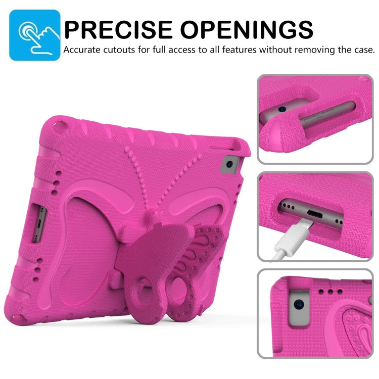 For iPad 10.2 2021 / 2020 / 2019 Butterfly Bracket EVA Shockproof Tablet Case(Rose Red) - iPad 10.2 Cases by buy2fix | Online Shopping UK | buy2fix