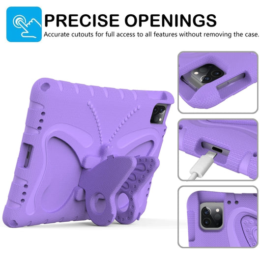 For iPad Pro 11 2025 / 2024 Butterfly Bracket EVA Shockproof Tablet Case(Light Purple) by buy2fix