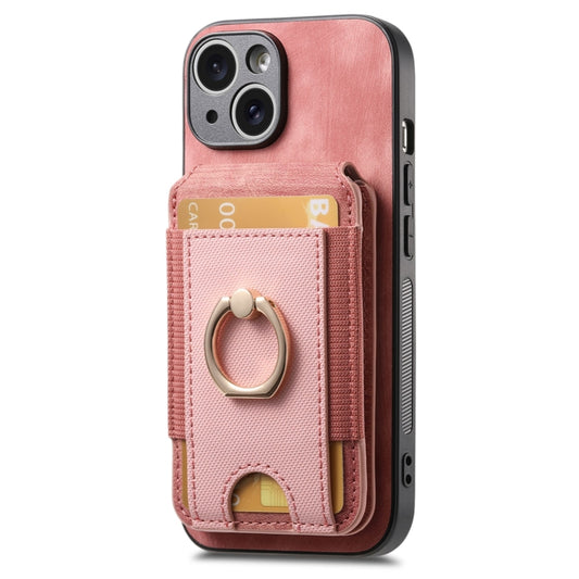 For iPhone 12 Retro Splitable Magnetic Stand Card Bag Leather Phone Case(Pink) - iPhone 12 / 12 Pro Cases by buy2fix | Online Shopping UK | buy2fix