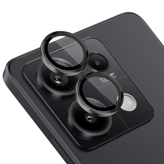 For Xiaomi Redmi Note 13 5G NORTHJO Camera LensCD Vein Metal Ring Tempered Glass Film(Black) - by NORTHJO | Online Shopping UK | buy2fix