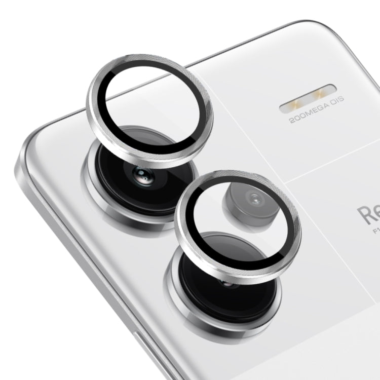 For Xiaomi Redmi Note 13 Pro+ 5G NORTHJO Camera LensCD Vein Metal Ring Tempered Glass Film(Silver) - by NORTHJO | Online Shopping UK | buy2fix