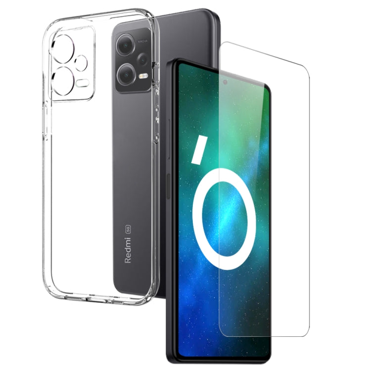 For Xiaomi Redmi Note 12 Pro 5G NORTHJO Transparent TPU Phone Case with Tempered Glass Film(Transparent) - Xiaomi Cases by NORTHJO | Online Shopping UK | buy2fix