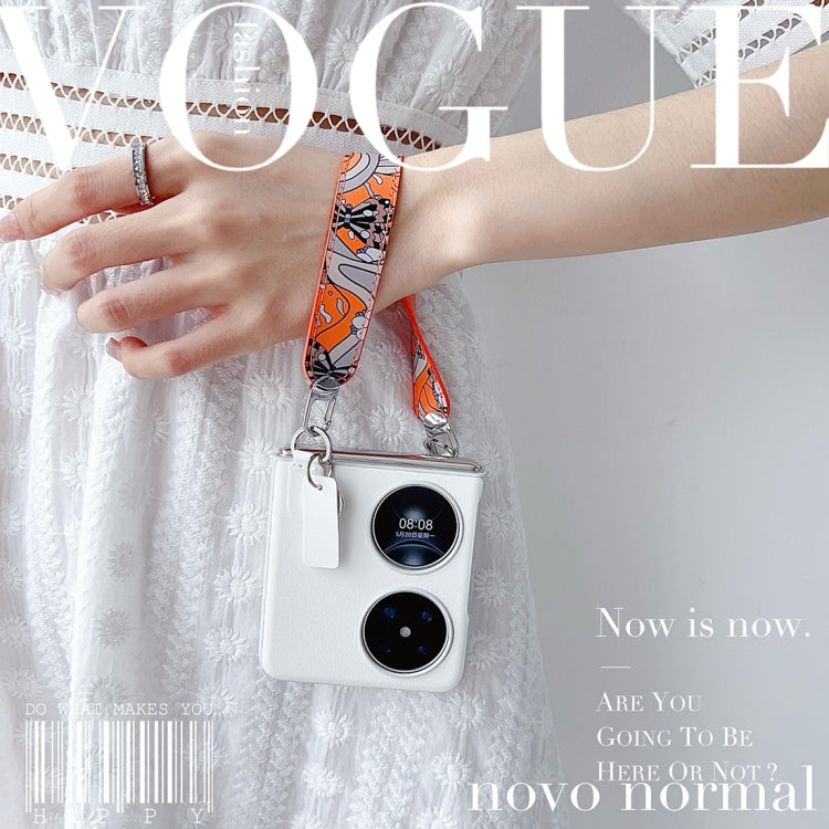 For Huawei Pocket 2 Wristband Folding Shockproof Phone Case(Orange) - Huawei Cases by buy2fix | Online Shopping UK | buy2fix